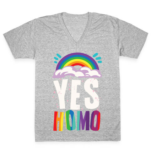 Yes Homo V-Neck Tee Shirt