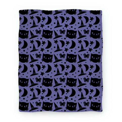 Witchy Halloween Pattern Blanket