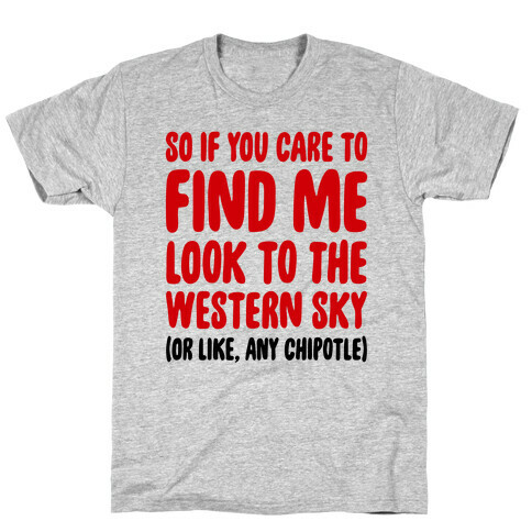 So If You Care To Find Me T-Shirt