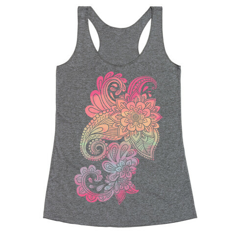 Rainbow Lotus Henna Inspiration Racerback Tank Top