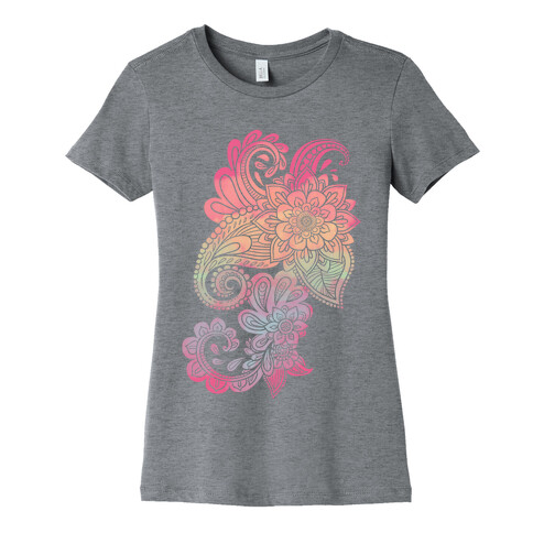 Rainbow Lotus Henna Inspiration Womens T-Shirt