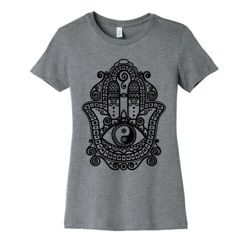 Peaceful Hamsa Hand Womens T-Shirt