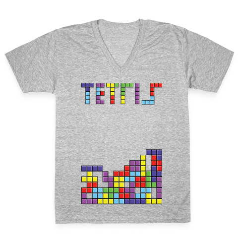 Tetris: Best Game Of All TIme V-Neck Tee Shirt