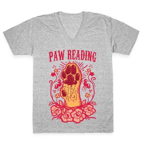 Paw Reading V-Neck Tee Shirt