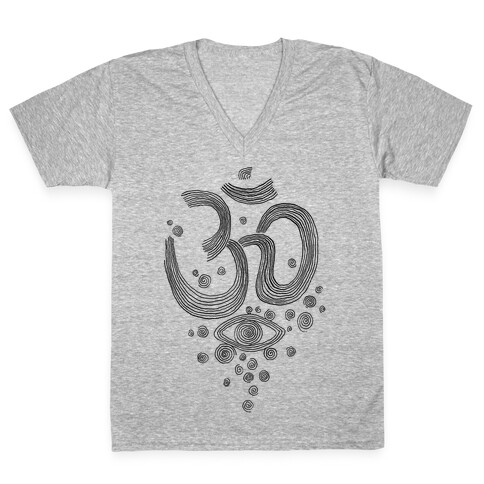 Om And Eye V-Neck Tee Shirt