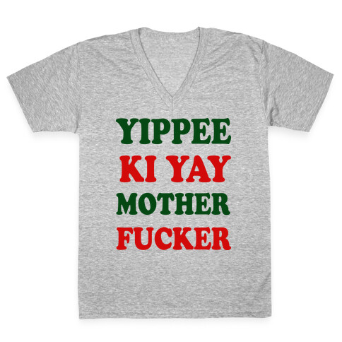 Yippee Ki Yay Mother F***er (baseball) V-Neck Tee Shirt