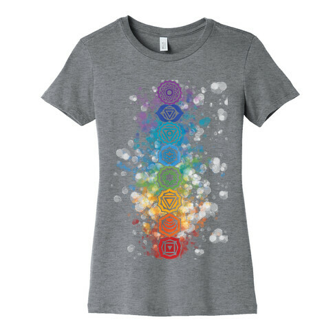 Watercolor Chakra Symbols Womens T-Shirt