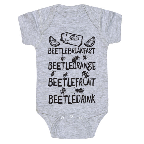 Beetle Breakfast Beetle Orange Beetle Fruit Beetle Drink (Beetlejuice) Baby One-Piece