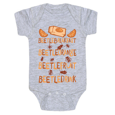 Beetle Breakfast Beetle Orange Beetle Fruit Beetle Drink (Beetlejuice) Baby One-Piece