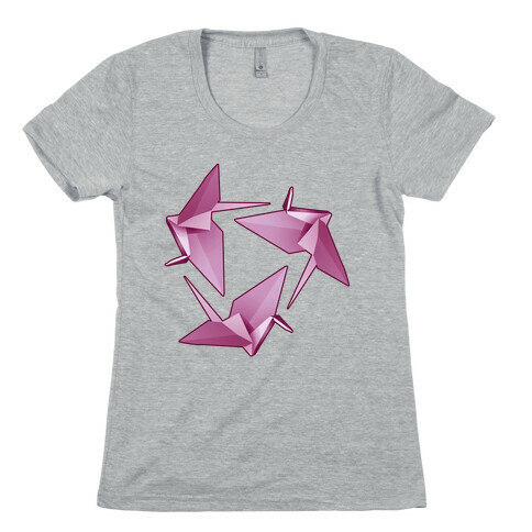 Origami Paper Crane Womens T-Shirt