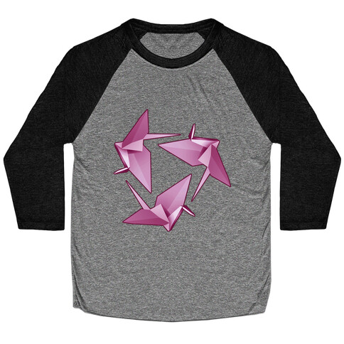 Origami Paper Crane Baseball Tee