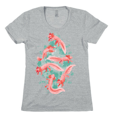 Cute Pastel Axolotls Womens T-Shirt