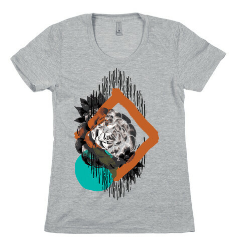 Succulent Abstract Collage Womens T-Shirt
