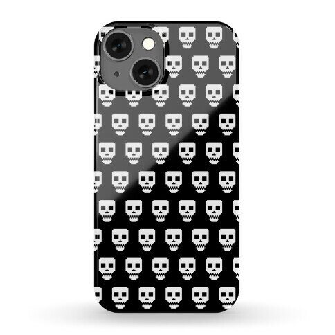 Spoopy Pixel Skull Phone Case