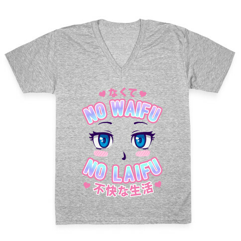 No Waifu No Laifu V-Neck Tee Shirt