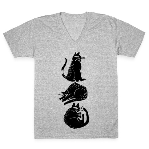 Cat Shapes V-Neck Tee Shirt