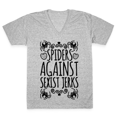 Spiders Against Sexist Jerks V-Neck Tee Shirt