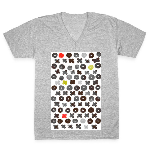 XOXO Hugs and Kisses Pattern V-Neck Tee Shirt