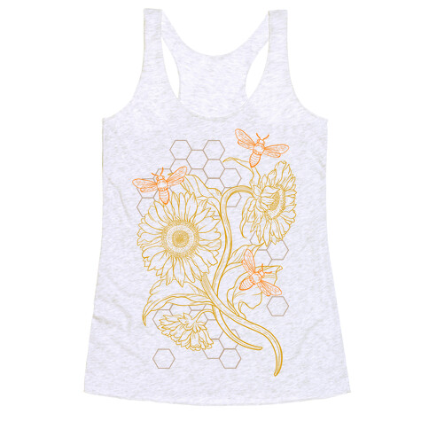 Honeybees & Sunflowers Racerback Tank Top