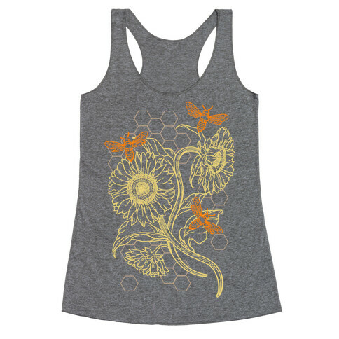 Honeybees & Sunflowers Racerback Tank Top