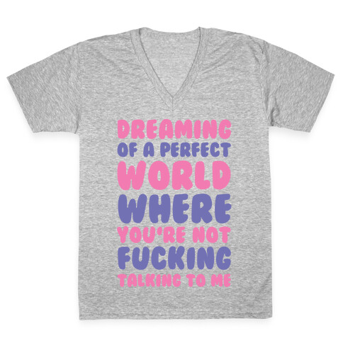 Dreaming Of A Perfect World V-Neck Tee Shirt