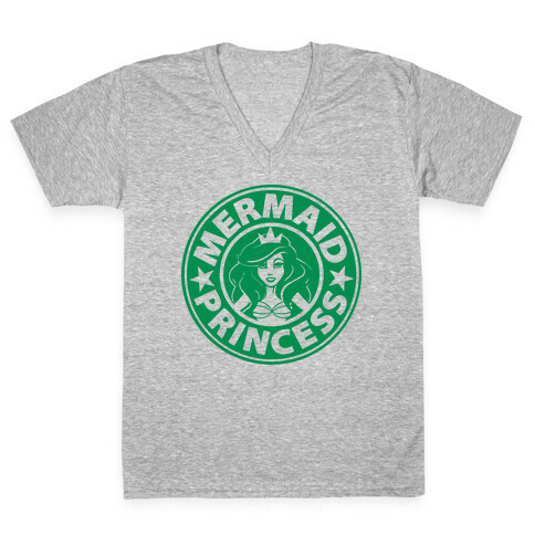 Mermaid Coffee V-Neck Tee Shirt