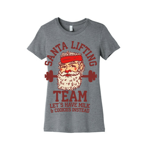 Santa Lifting Team Womens T-Shirt