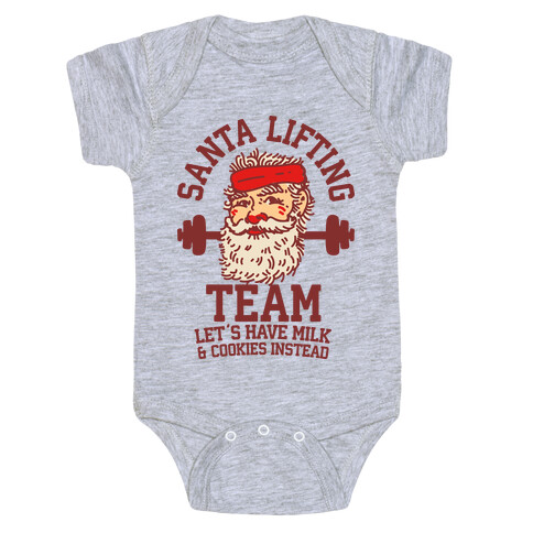 Santa Lifting Team Baby One-Piece