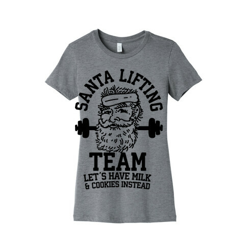 Santa Lifting Team Womens T-Shirt