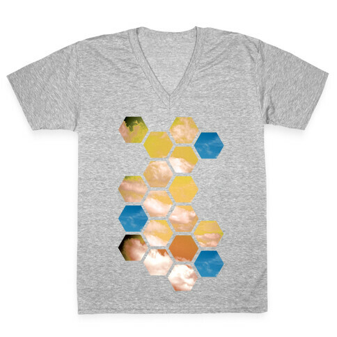 Cloud Collage V-Neck Tee Shirt