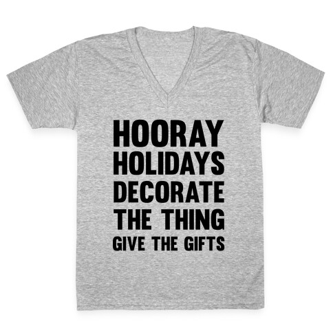 Hooray Holidays V-Neck Tee Shirt