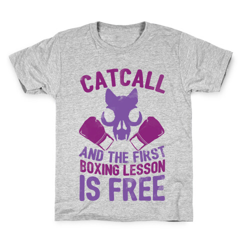 Catcall And The First Boxing Lesson Is Free Kids T-Shirt