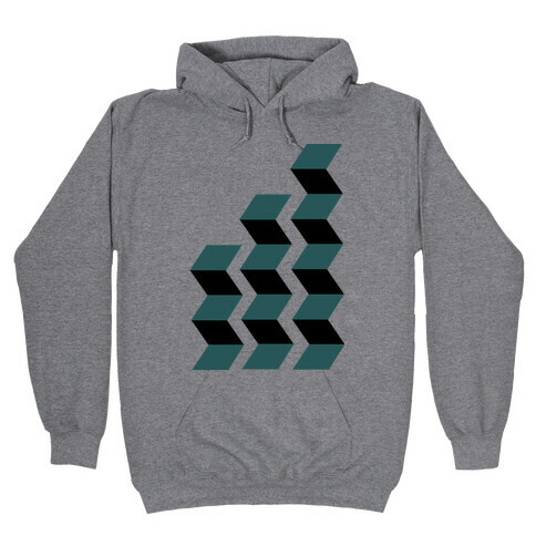 Geometric Folding Screen Hooded Sweatshirt