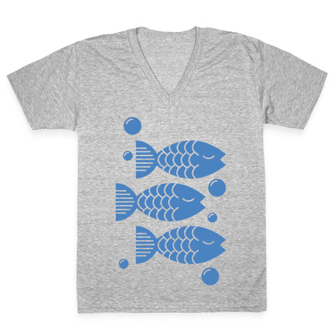 Geometric Fish V-Neck Tee Shirt