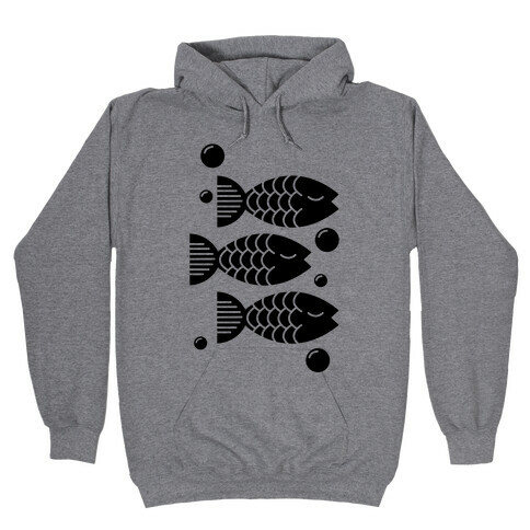 Geometric Fish Hooded Sweatshirt