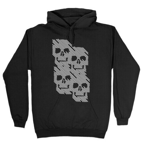 Repeating Skull Bars Hooded Sweatshirt