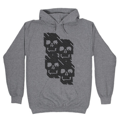 Repeating Skull Bars Hooded Sweatshirt