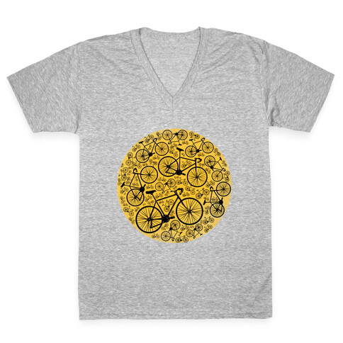 All Bikes Go Full Circle V-Neck Tee Shirt