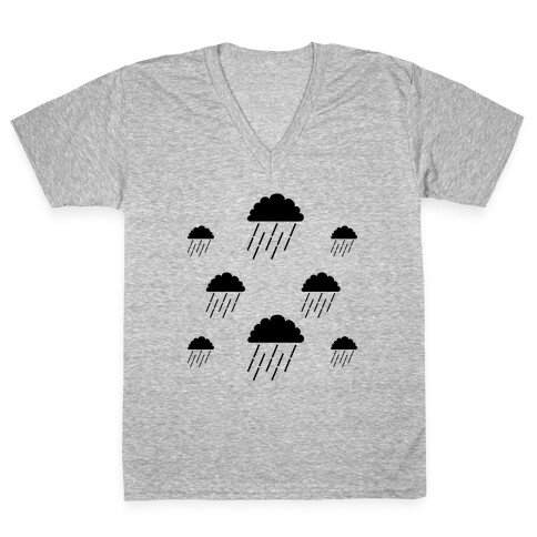 Minimalist Rain Clouds V-Neck Tee Shirt