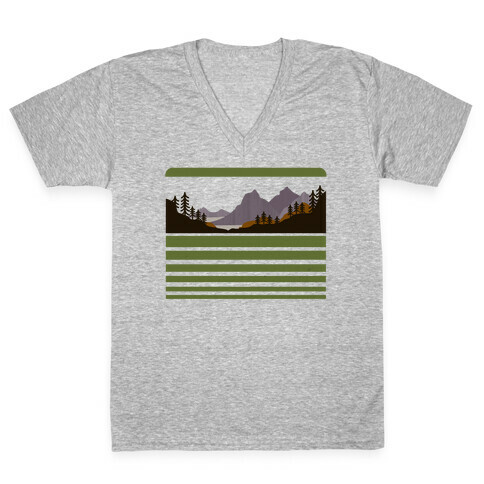 Mountain Landscape V-Neck Tee Shirt