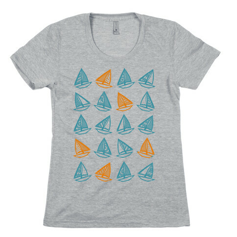 Little Sailboats Pattern Womens T-Shirt
