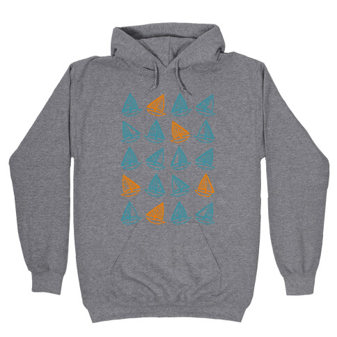 Little Sailboats Pattern Hooded Sweatshirt