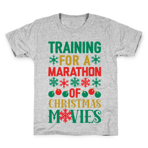 Training For A Marathon (Of Christmas Movies) Kids T-Shirt