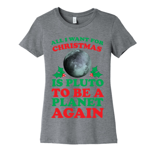 All I Want For Christmas Is Pluto To Be A Planet Again Womens T-Shirt