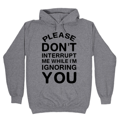 Please Don't Interrupt Me While I'm Ignoring You Hooded Sweatshirt