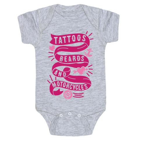 Tattoos, Beards and Motorcycles Baby One-Piece