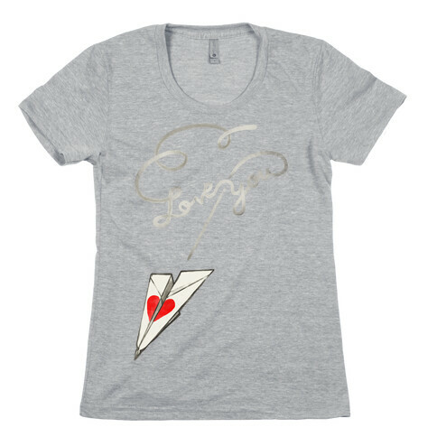 Love Letter Paper Airplane Womens T-Shirt