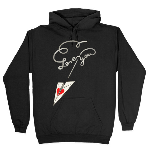 Love Letter Paper Airplane Hooded Sweatshirt