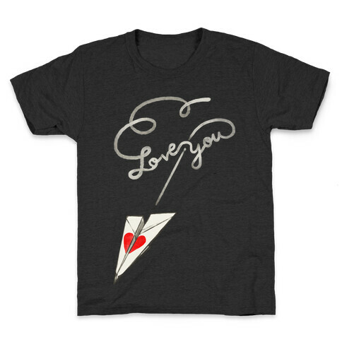 Love Letter Paper Airplane Kids T-Shirt