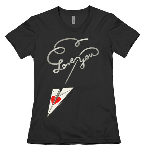 Love Letter Paper Airplane Womens T-Shirt